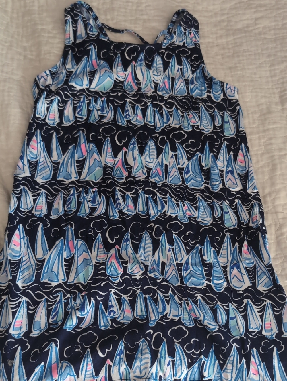 Lilly Pulitzer Navy, Light Blue, White & Pink Girls Dress